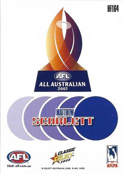 2008 Select AFL Classic - Holographic Foils #HF164 Matthew Scarlett Back
